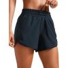 imageCRZ YOGA Womens Mid Waisted Running Shorts Liner  5 Quick Dry for Athletic Sport Workout Track with Zip PocketTrue Navy