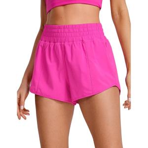 imageCRZ YOGA High Waisted Running Shorts for Women 25quot  Mesh Liner Quick Dry for Sport Athletic Workout with Zipper PocketHibiscus Purple