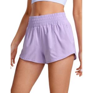 imageCRZ YOGA High Waisted Running Shorts for Women 25quot  Mesh Liner Quick Dry for Sport Athletic Workout with Zipper PocketLilac