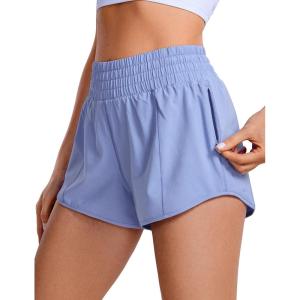imageCRZ YOGA High Waisted Running Shorts for Women 25quot  Mesh Liner Quick Dry for Sport Athletic Workout with Zipper PocketPeriwinkle Purple
