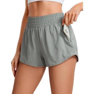 imageCRZ YOGA High Waisted Running Shorts for Women 25quot  Mesh Liner Quick Dry for Sport Athletic Workout with Zipper PocketSterling