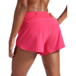 imageCRZ YOGA Mid Waisted Running Shorts for Women 4quot Soft for Gym Athletic Workout with Zipper Pocket Liner Quick DryLip Gloss Pink