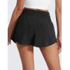 imageCRZ YOGA Athletic Shorts for Women High Waisted Flowy Ruffle Skirt Overlay for Workout Running Tennis with Zip PocketBlack