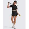 imageCRZ YOGA Athletic Shorts for Women High Waisted Flowy Ruffle Skirt Overlay for Workout Running Tennis with Zip PocketBlack