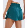 imageCRZ YOGA Athletic Shorts for Women High Waisted Flowy Ruffle Skirt Overlay for Workout Running Tennis with Zip PocketBorealis Green