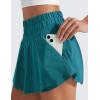 imageCRZ YOGA Athletic Shorts for Women High Waisted Flowy Ruffle Skirt Overlay for Workout Running Tennis with Zip PocketBorealis Green