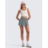 imageCRZ YOGA Athletic Shorts for Women High Waisted Flowy Ruffle Skirt Overlay for Workout Running Tennis with Zip PocketGrey Sage