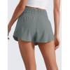 imageCRZ YOGA Athletic Shorts for Women High Waisted Flowy Ruffle Skirt Overlay for Workout Running Tennis with Zip PocketGrey Sage