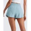 imageCRZ YOGA Athletic Shorts for Women High Waisted Flowy Ruffle Skirt Overlay for Workout Running Tennis with Zip PocketLight Grayish Blue