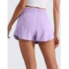 imageCRZ YOGA Athletic Shorts for Women High Waisted Flowy Ruffle Skirt Overlay for Workout Running Tennis with Zip PocketLilac
