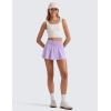 imageCRZ YOGA Athletic Shorts for Women High Waisted Flowy Ruffle Skirt Overlay for Workout Running Tennis with Zip PocketLilac