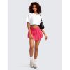 imageCRZ YOGA Athletic Shorts for Women High Waisted Flowy Ruffle Skirt Overlay for Workout Running Tennis with Zip PocketLip Gloss Pink