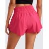 imageCRZ YOGA Athletic Shorts for Women High Waisted Flowy Ruffle Skirt Overlay for Workout Running Tennis with Zip PocketLip Gloss Pink