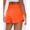 imageCRZ YOGA Athletic Shorts for Women High Waisted Flowy Ruffle Skirt Overlay for Workout Running Tennis with Zip PocketNeon Orange