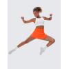imageCRZ YOGA Athletic Shorts for Women High Waisted Flowy Ruffle Skirt Overlay for Workout Running Tennis with Zip PocketNeon Orange