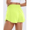 imageCRZ YOGA Athletic Shorts for Women High Waisted Flowy Ruffle Skirt Overlay for Workout Running Tennis with Zip PocketNeon Yellow