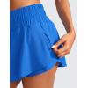 imageCRZ YOGA Athletic Shorts for Women High Waisted Flowy Ruffle Skirt Overlay for Workout Running Tennis with Zip PocketSparkle Blue