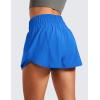 imageCRZ YOGA Athletic Shorts for Women High Waisted Flowy Ruffle Skirt Overlay for Workout Running Tennis with Zip PocketSparkle Blue
