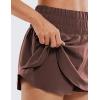 imageCRZ YOGA Athletic Shorts for Women High Waisted Flowy Ruffle Skirt Overlay for Workout Running Tennis with Zip PocketTaupe