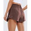 imageCRZ YOGA Athletic Shorts for Women High Waisted Flowy Ruffle Skirt Overlay for Workout Running Tennis with Zip PocketTaupe