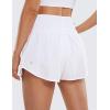 imageCRZ YOGA Athletic Shorts for Women High Waisted Flowy Ruffle Skirt Overlay for Workout Running Tennis with Zip PocketWhite