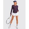 imageCRZ YOGA Lightweight Long Sleeve Workout Shirts for Women Gym Running Fall Tshirts High Neck Athletic Training TopsDeep Crocus Violet3