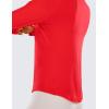 imageCRZ YOGA Lightweight Long Sleeve Workout Shirts for Women Gym Running Fall Tshirts High Neck Athletic Training TopsDeep Red
