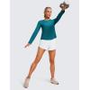imageCRZ YOGA Lightweight Long Sleeve Workout Shirts for Women Gym Running Fall Tshirts High Neck Athletic Training TopsGreen Jade