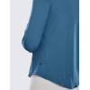 imageCRZ YOGA Lightweight Long Sleeve Workout Shirts for Women Gym Running Fall Tshirts High Neck Athletic Training TopsIron Blue