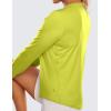 imageCRZ YOGA Lightweight Long Sleeve Workout Shirts for Women Gym Running Fall Tshirts High Neck Athletic Training TopsLuminous Yellow