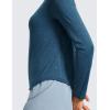 imageCRZ YOGA Lightweight Long Sleeve Workout Shirts for Women Gym Running Fall Tshirts High Neck Athletic Training TopsNight Blue Heather