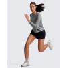 imageCRZ YOGA Lightweight Long Sleeve Workout Shirts for Women Gym Running Fall Tshirts High Neck Athletic Training TopsPlatinum Heather