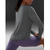 imageCRZ YOGA Lightweight Long Sleeve Workout Shirts for Women Gym Running Fall Tshirts High Neck Athletic Training TopsPlatinum Heather