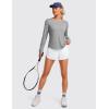imageCRZ YOGA Lightweight Long Sleeve Workout Shirts for Women Gym Running Fall Tshirts High Neck Athletic Training TopsSilver Gray