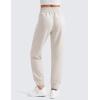 imageCRZ YOGA SoftAura Sweatpants Women Modal Joggers High Waisted Lounge Travel Casual Sweat Pants with Pockets Cinch BottomMilky White Bone