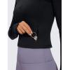 imageCRZ YOGA Womens Butterluxe Long Sleeve Workout Shirts Half Quarter Zip Sweatshirt Athletic Crop Tops Collared TShirtsBlack