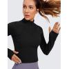 imageCRZ YOGA Womens Butterluxe Long Sleeve Workout Shirts Half Quarter Zip Sweatshirt Athletic Crop Tops Collared TShirtsBlack