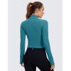 imageCRZ YOGA Womens Butterluxe Long Sleeve Workout Shirts Half Quarter Zip Sweatshirt Athletic Crop Tops Collared TShirtsBorealis Green