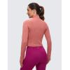 imageCRZ YOGA Womens Butterluxe Long Sleeve Workout Shirts Half Quarter Zip Sweatshirt Athletic Crop Tops Collared TShirtsBriar Rose