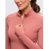 imageCRZ YOGA Womens Butterluxe Long Sleeve Workout Shirts Half Quarter Zip Sweatshirt Athletic Crop Tops Collared TShirtsBriar Rose