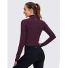 imageCRZ YOGA Womens Butterluxe Long Sleeve Workout Shirts Half Quarter Zip Sweatshirt Athletic Crop Tops Collared TShirtsDeep Purple