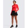 imageCRZ YOGA Womens Butterluxe Long Sleeve Workout Shirts Half Quarter Zip Sweatshirt Athletic Crop Tops Collared TShirtsDeep Red