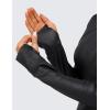 imageCRZ YOGA Womens Butterluxe Long Sleeve Workout Shirts Half Quarter Zip Sweatshirt Athletic Crop Tops Collared TShirtsFaux Leather Black