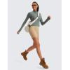 imageCRZ YOGA Womens Butterluxe Long Sleeve Workout Shirts Half Quarter Zip Sweatshirt Athletic Crop Tops Collared TShirtsGrey Sage