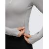 imageCRZ YOGA Womens Butterluxe Long Sleeve Workout Shirts Half Quarter Zip Sweatshirt Athletic Crop Tops Collared TShirtsGull Gray