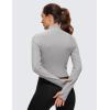 imageCRZ YOGA Womens Butterluxe Long Sleeve Workout Shirts Half Quarter Zip Sweatshirt Athletic Crop Tops Collared TShirtsGull Gray