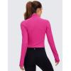 imageCRZ YOGA Womens Butterluxe Long Sleeve Workout Shirts Half Quarter Zip Sweatshirt Athletic Crop Tops Collared TShirtsHibiscus Purple