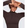 imageCRZ YOGA Womens Butterluxe Long Sleeve Workout Shirts Half Quarter Zip Sweatshirt Athletic Crop Tops Collared TShirtsHot Fudge Brown