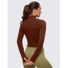 imageCRZ YOGA Womens Butterluxe Long Sleeve Workout Shirts Half Quarter Zip Sweatshirt Athletic Crop Tops Collared TShirtsJujube Brown
