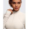 imageCRZ YOGA Womens Butterluxe Long Sleeve Workout Shirts Half Quarter Zip Sweatshirt Athletic Crop Tops Collared TShirtsMojave Tan